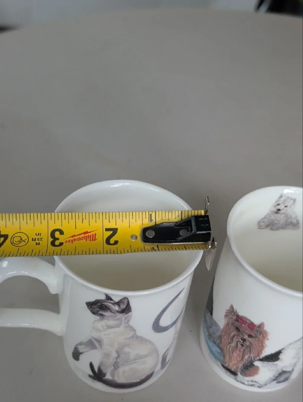 Henley Collection England Ceramic Cat & Dog Pet Lover White Mug Classic